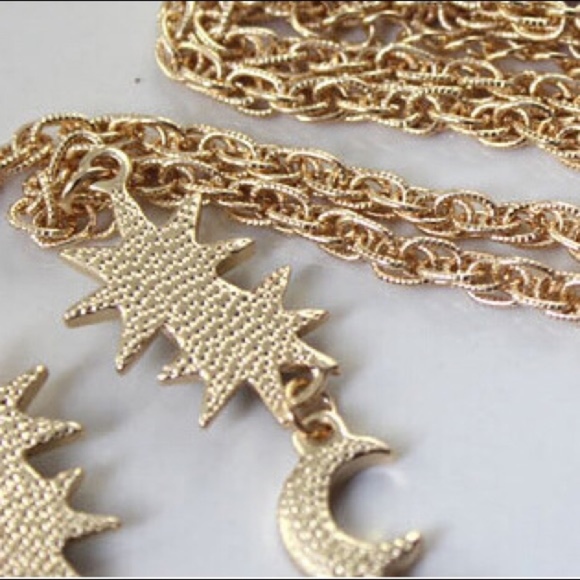 Sun Moon Star Astrology Mystic Statement Necklace - Picture 4 of 8